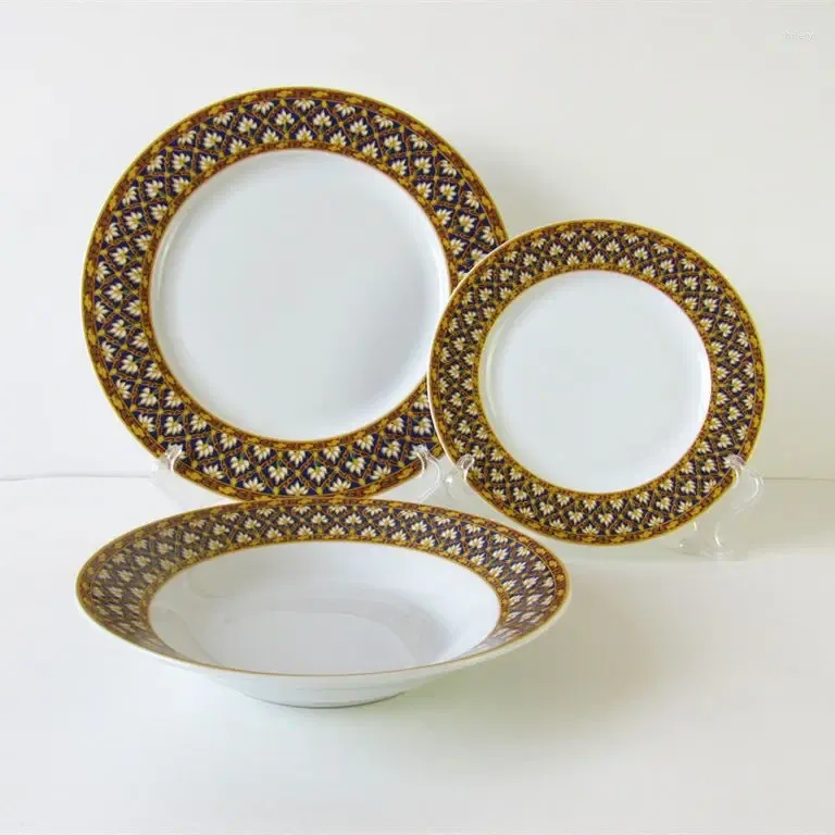 Piatti squisiti fiore in ceramica set di piastre per pranzo alimentari ristorante el porcellana cucina utensili da cucina