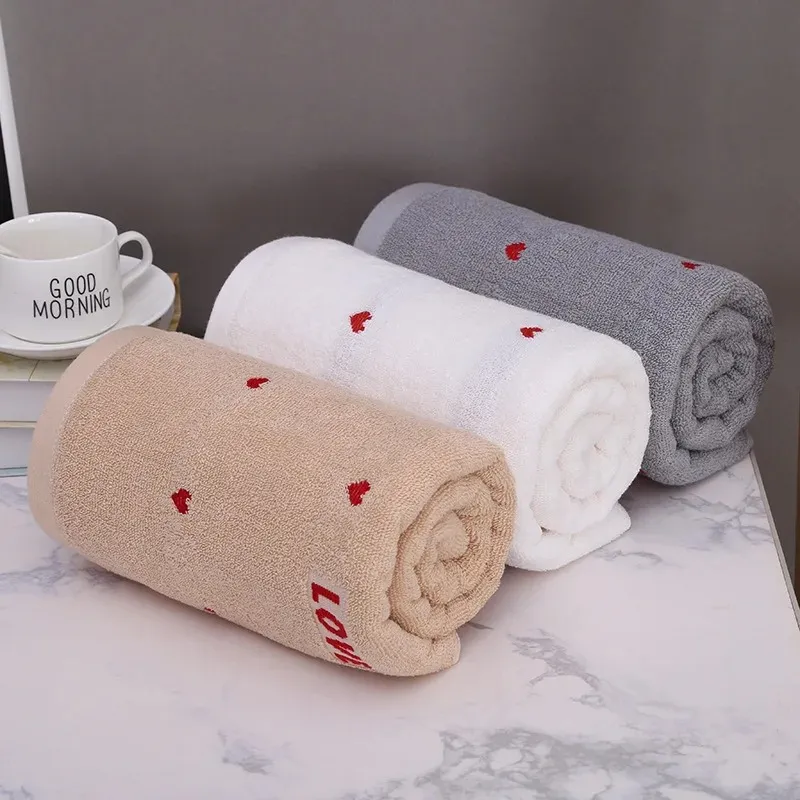 34x75cm rode liefde katoen badkamer handdoek dikke absorptie wassen gezicht doekje hand handdoeken keuken huishoudelijke doek om te reinigen