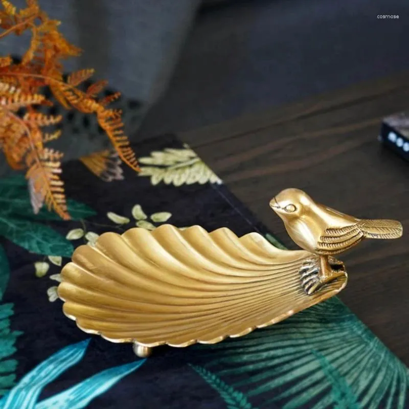 Plates Vintage Imported Brass Bird Shape Storage Tray Fruit Plate Hallway Key Ornaments