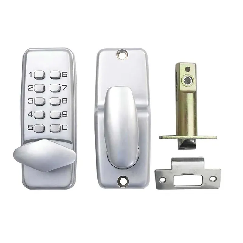 Lock Smart Lock Code Keypad Mechanical Lockless Wood Porta de madeira trava Anittheft Home Segurança Garden Lock Battery Free