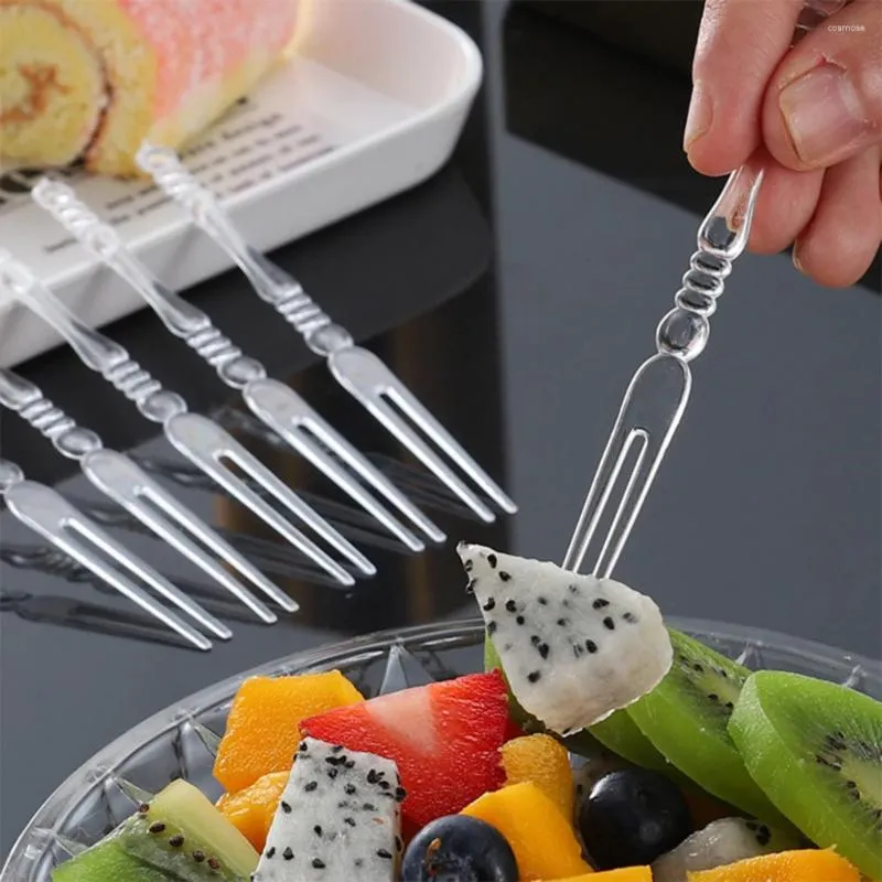 Forks 10pcs/set Kids Cute Fork Cutlery Baby Feeding Tableware Toddler Dinnerware Portable Utensil Infant Children