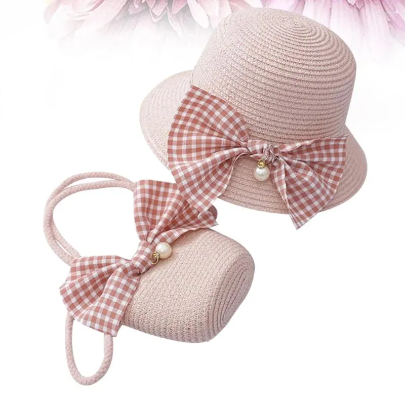 Beretti 1 set bellissimo cappello da spiaggia con la spiaggia per bambini portatili per bambini portatili design elegante (rosa)