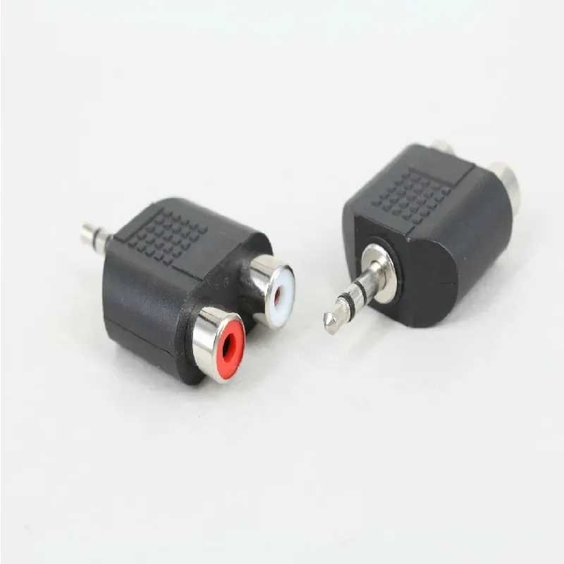 new 2024 3.5mm/6.35 Female To 2 RCA Male F/M or M/F Male Jack To 2 Dual RCA Female Plug AV Stereo Audio Adapter Y Plug Splitter Connector