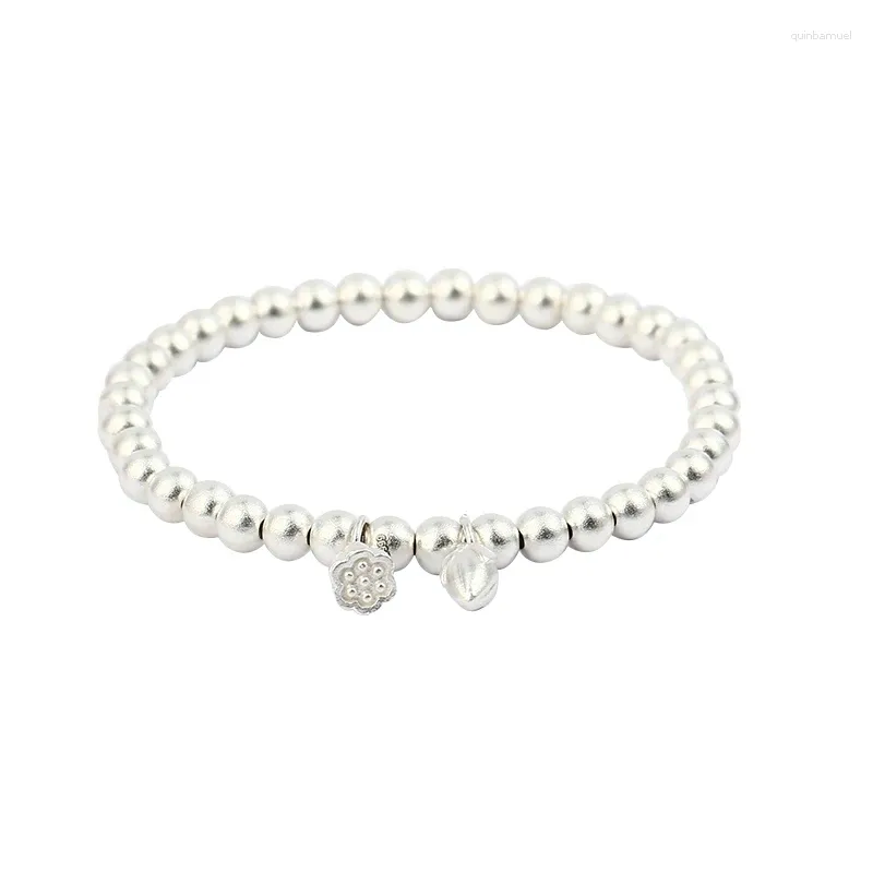 Braccialetti di collegamento due perle di bracciale d'argento Huan Sterling Huan 9999.