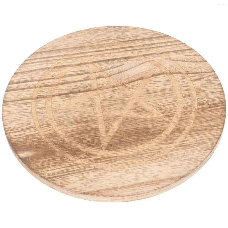 Bols plateau sacrificiel en bois Trime sainte décor en bois offrant une assiette délicate propage pentacle bougie polyvalent ménage