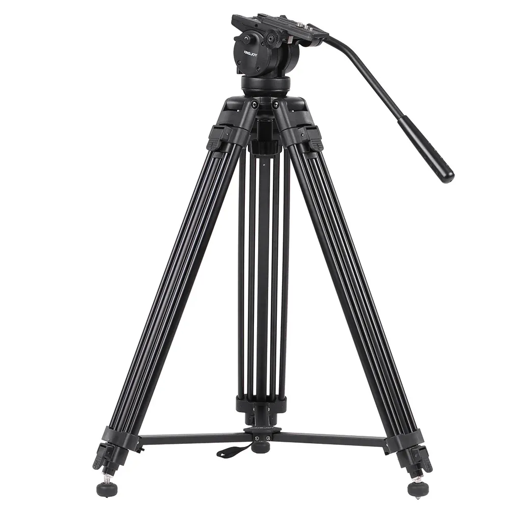 Monopods Kingjoy VT2500 Tripod Mgal Alloy Video Foto Tripod Kit Pan Fluid Ball Head voor DSLR Camera Video Recorder DV Camera Tripod