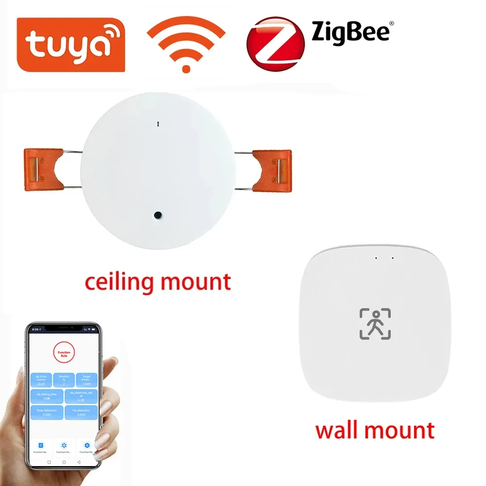 LanBell Tuya WiFi/Zigbee Smart Human Presence Presenza Sensore di rilevamento del radar a onde millimetriche per la sicurezza domestica e la conservazione dell'energia