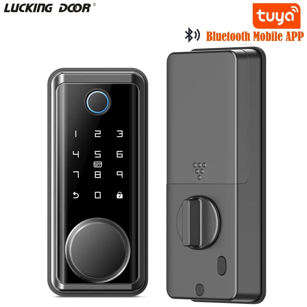 Lock Bluetooth Tuya APP Smart Remote Control Fingerprint Biometric Password Code Deadbolt Lock Automatic Latch Lock Smart Lock