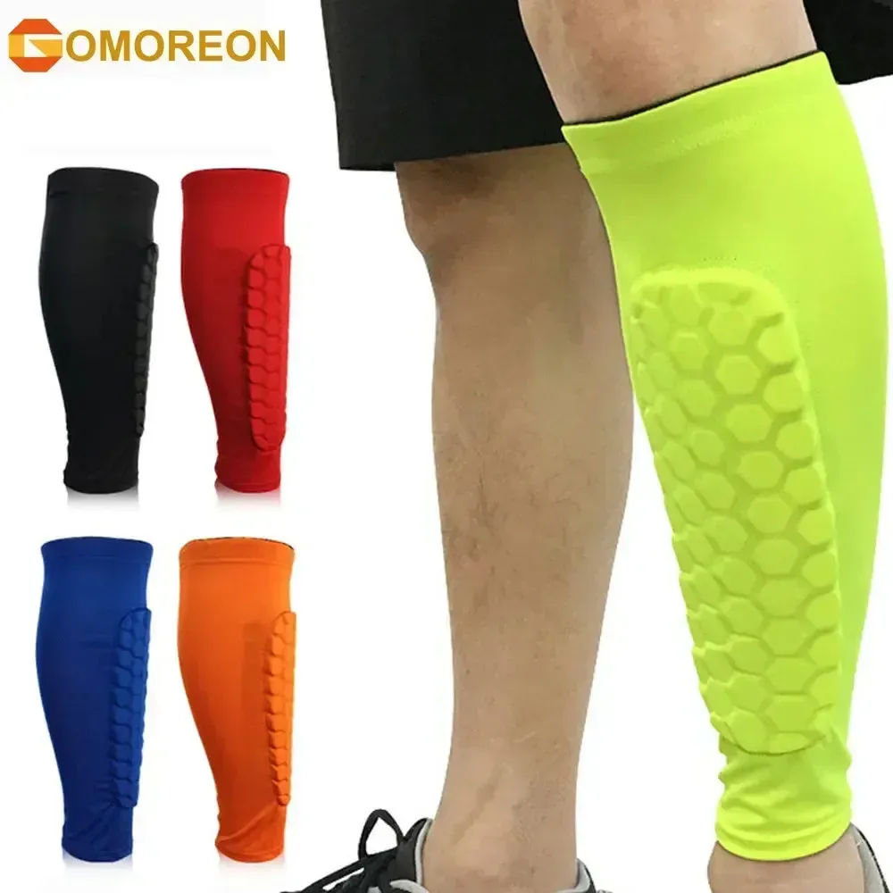 Soccer Shin Guards Pads for Kids Youth Adult Calf Compression Sleeve with Honeycomb Support Splint Football 240402