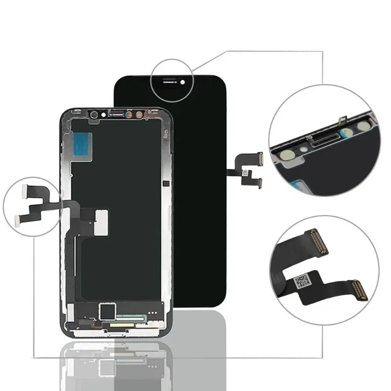 Nuova schermata del display LCD iPhone X 6s 7 8 5 5S più OLED Pantalla iPhone XR XS Max 3D Touch Aaaa Digitazer Assembly