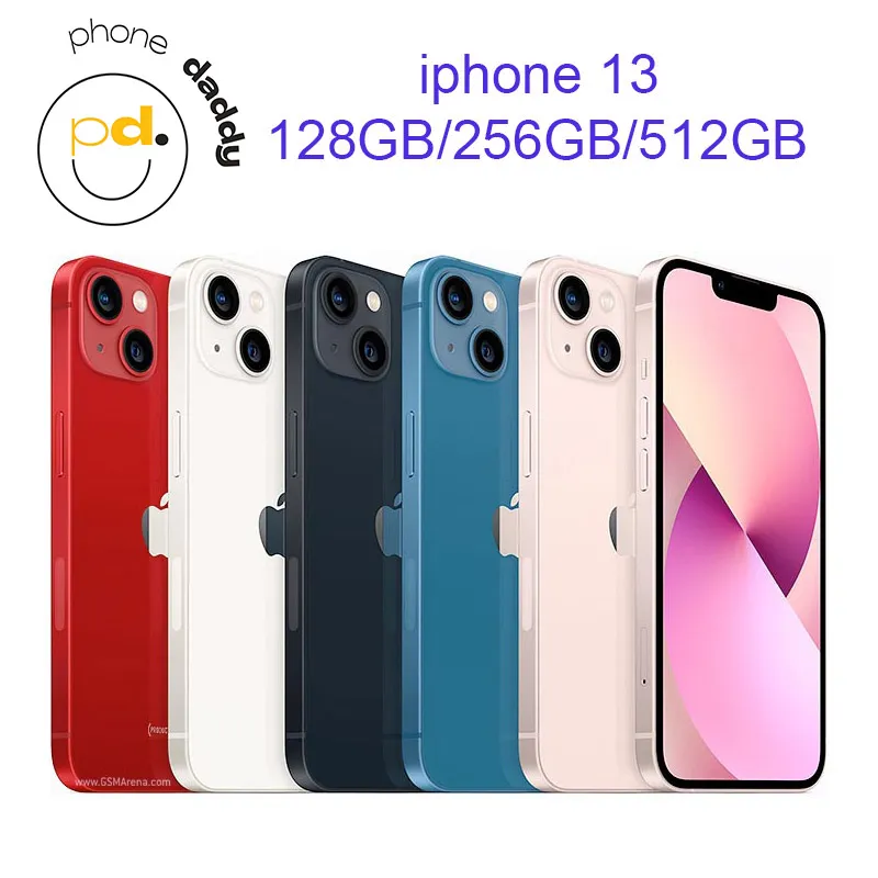 Original Apple iPhone 13 128 Go / 256 Go / 512 Go Téléphone mobile 5G LTE Face ID NFC iOS A15 Bionic Hexa Core 6.1 '' 12MP12MP 3240MAH