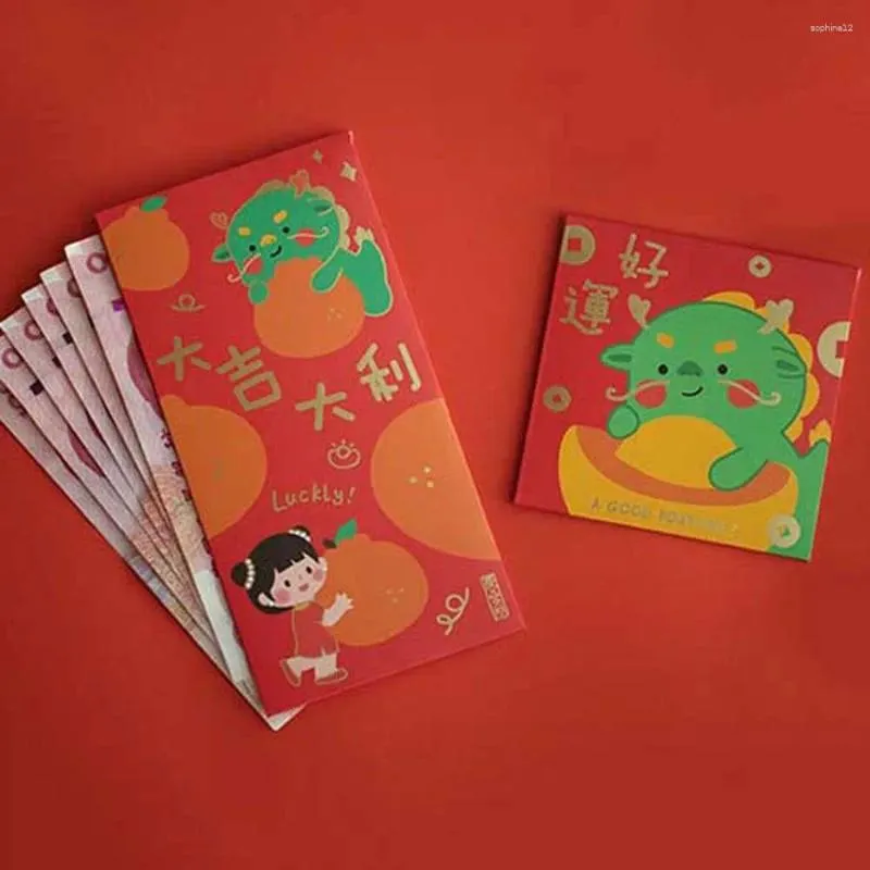 Geschenkwikkelkaart Chinese Dragon Red Envelope Money Packing Bag Diy Lucky Pocket Year Decorations