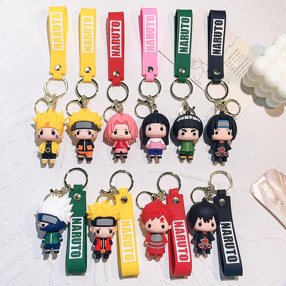 Decompression Toy Q version of the cartoon animation characters keychain soft rubber doll car key chain crane machine small gifts
