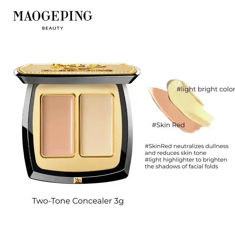 Maogeping Beauty Profesjonalna paleta korektora podwójnego koloru z pędzlem wysoką jakość zasięgu luksusowe kosmetyki makijażu 240327