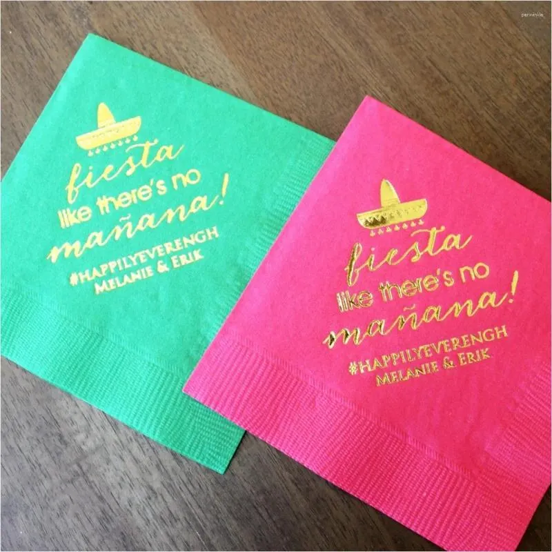 Party Supplies 50 Custom Fiesta Napkins Personalized Wedding Cocktail Rehearsal Dinner Printed