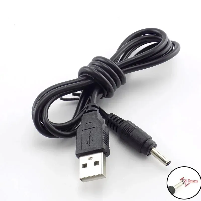 ANPWOO 3,5 mm Mirco USB CABO DE CABEÇA DC Adaptador de alimentação DC Lanterna do carregador de carregador de tocha de lâmpada de cabeça de tocha de bateria recarregável para a tocha de farol