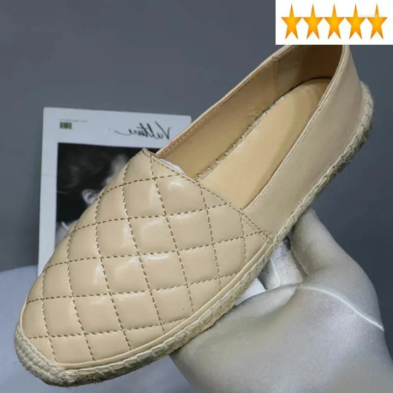 Casual schoenen Echte lederen vrouwen Brand Slip op Espadrilles Woman Comfortabele Loafers Flats Lady Flat Fisherman Plus Maat