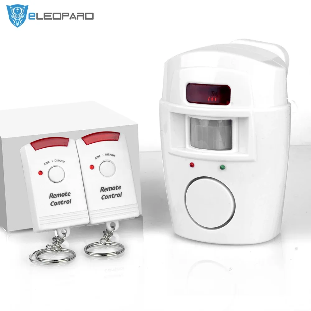 Kits ELEOPARD 2 Remote Wireless Home Security PIR Alert Infrared Sensor Alarm system Antitheft Motion Detector Alarm 105DB Siren