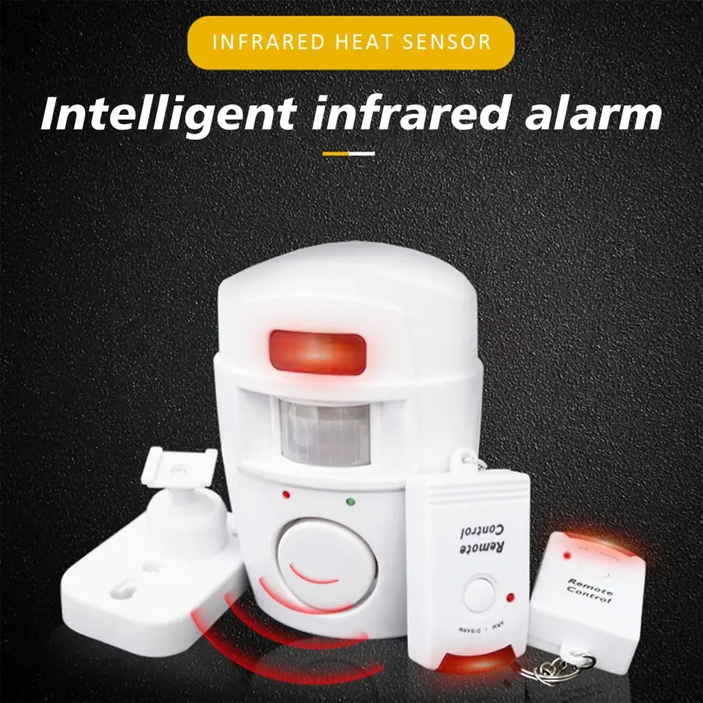 Detektorn Wireless Remote Controlled Mini Alarm With IR Infrared Motion Sensor Detector 105dB Loud Siren for Home Security Antitheft