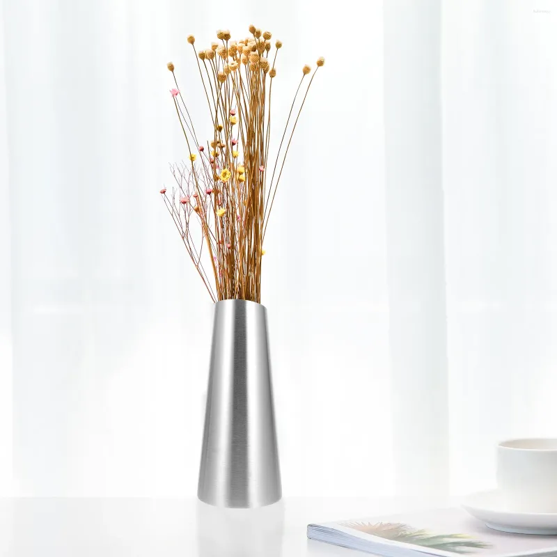 Vases en acier inoxydable Arrangement de fleurs ménagers fiables Small Metal Retro Home décor