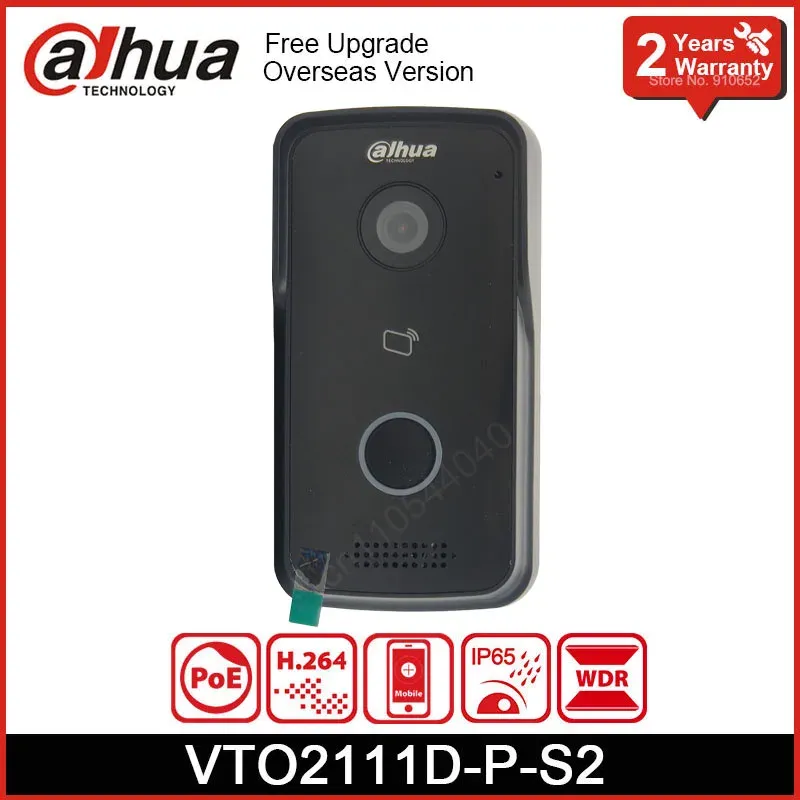 Campainha da campainha dahua campainha vto2111dps2 IP Villa Door Station Phone Poe Builtin Speaker P2P Video Intercom suporta Twoway Voice Call