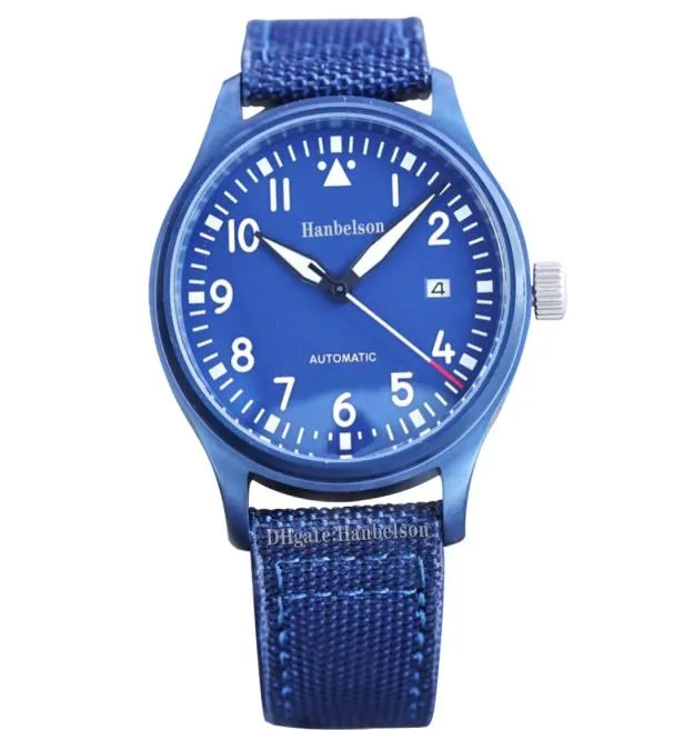 Assista Mens Azul 2813 Mecânica automática de 40mm de aço inoxidável nylon 8215 Japão Wristwatches6128234