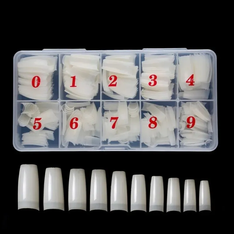 new 2024 Short OVAL Medium Fake Nails Full Cover Single Size Acrylic Clear Nail Art Tips For Display Stick-On Nails For Oval Medium