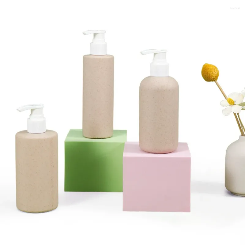 Liquid Soap Dispenser 1pc Original Color Press-Fit Botte Biologisk nedbrytbar 300 ml vete halm Daglig vård Kosmetik