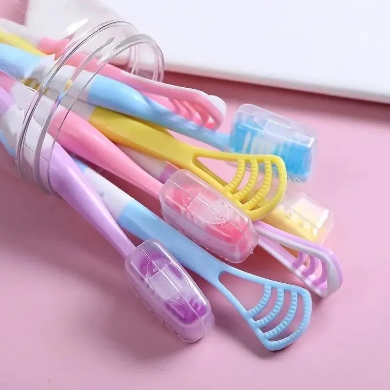 2024 8pcs New toothbrush multi-function soft bristle toothbrush with tongue coating "Toothbrush set soft bristle"