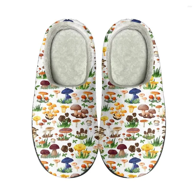 Pantoufles champignons fun home coton personnalisé de haute qualité pour hommes de haute qualité adolescente en peluche mode décontractée keep chaussures chaudes pantoufle thermique