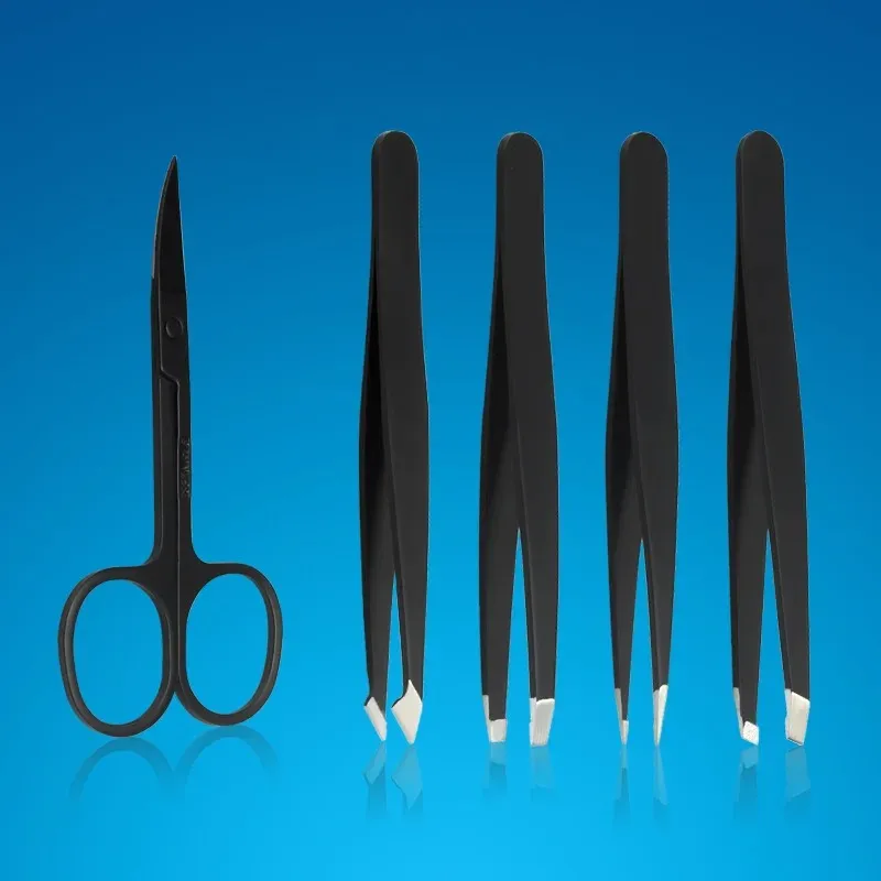 2024 Eyebrows Eyebrows Eyebrow Cut Five-Piece Set Beauty Tools Eyebrow Tweezers Clip 5 Piece Set Pull Hair Clip for Eyebrows Eyebrow Set