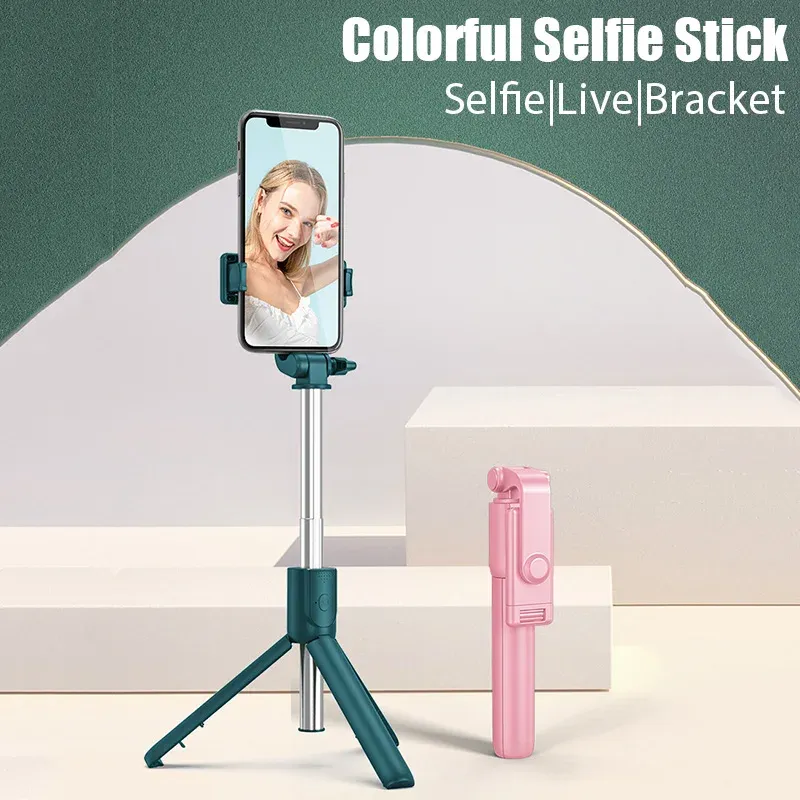 Monopods 3 in 1 Selfie Stick Tripod Wireless Bluetooth Remote Control Telescopic Foldable Extendable 360° Rotation Phone Holder