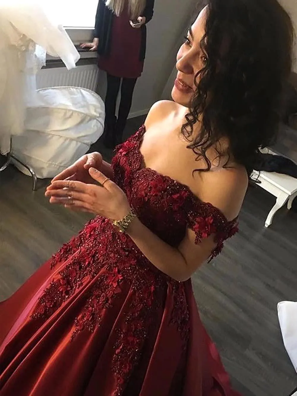 maroon off the shoulder formal dress Azura Off The Shoulder Maxi Dress | Burgundy | Womens