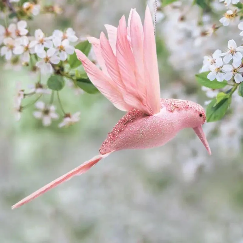 Dekorativa figurer Simulering Bird Pendant Utsökt utförande av kolibri Bright Color Lägger till vitalitet unik