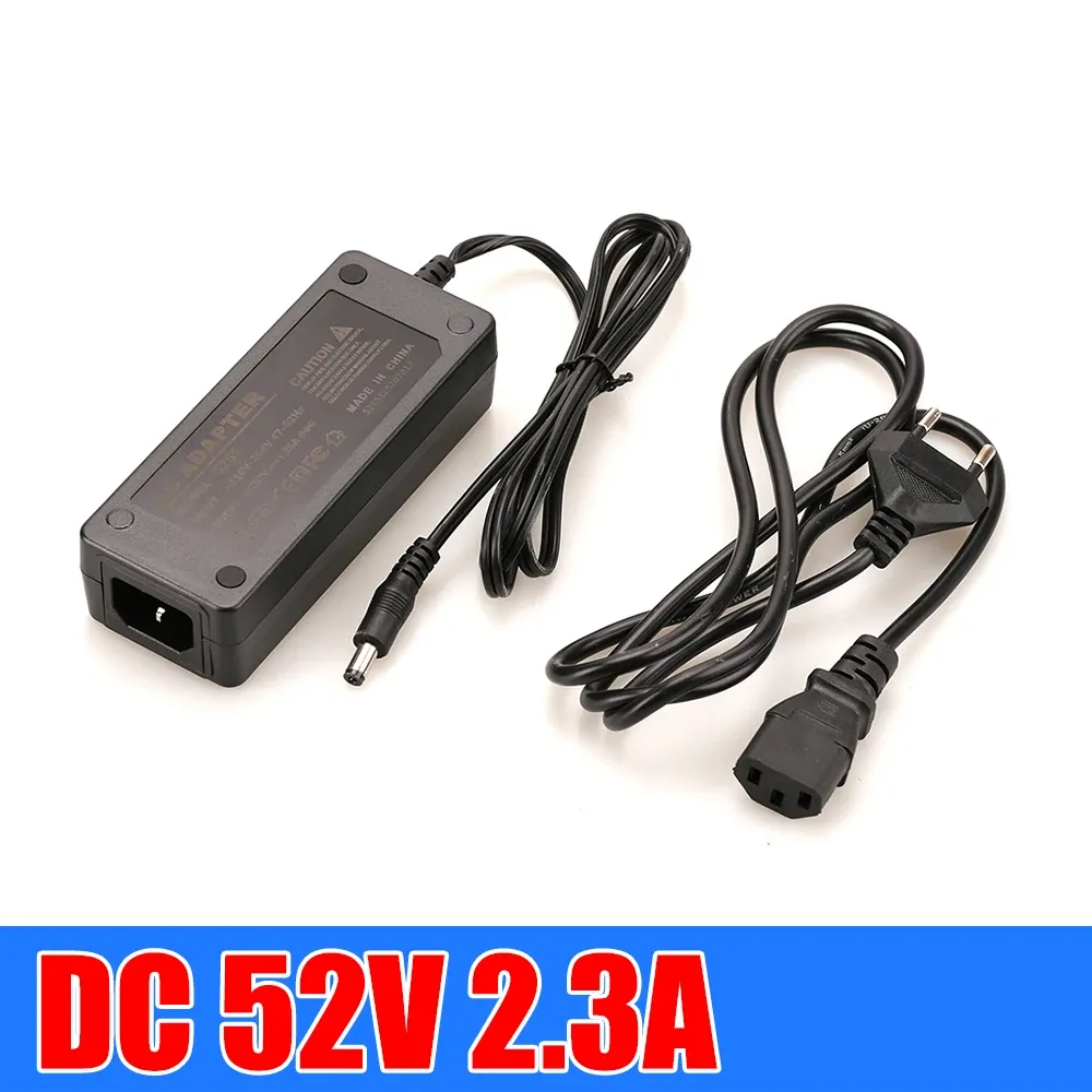 Acessórios CC 52V 2.3A 4763HZ Adaptador de fonte de alimentação PoE 4852 volts para vigilância de segurança CCTV 4CH/8CH POE NVR 5.52,5mm DC