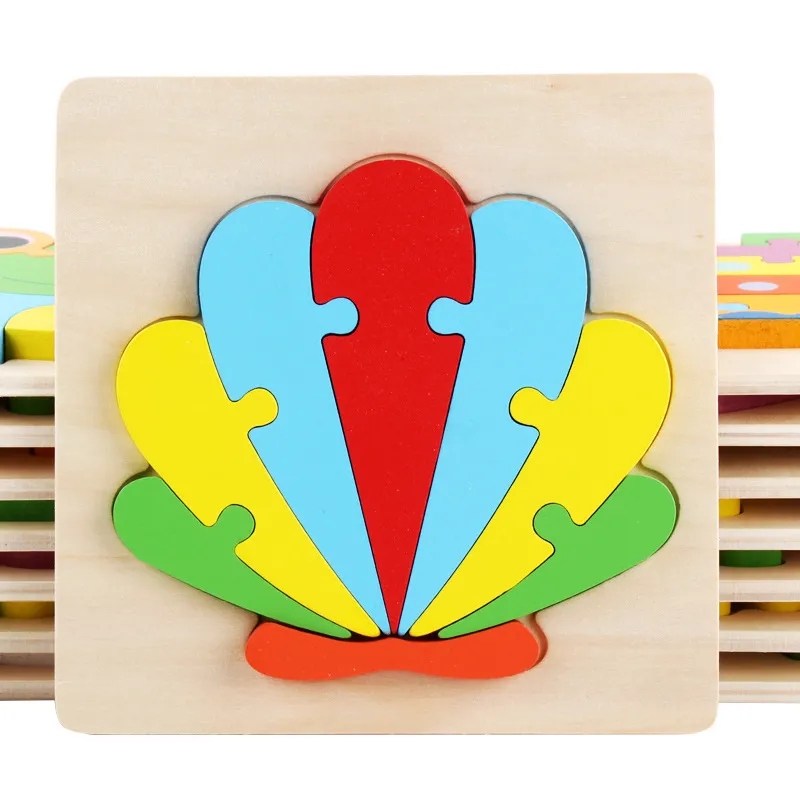 Fabrikpreis Hochwertiges Holz-Cartoon-Tier 3D-Puzzle Multi-Stil 3D Puzzle Board Brain Erleuchtung Holzrätsel für Kinder Vorschule