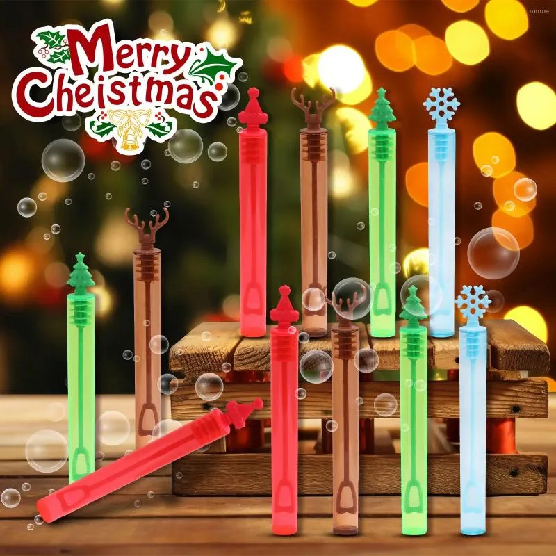 Party Decoration Bubble Soap Bottle Wedding Guests Gifts Colorful Stick Sets Christmas Themed Cartoon Wands For Kids Children