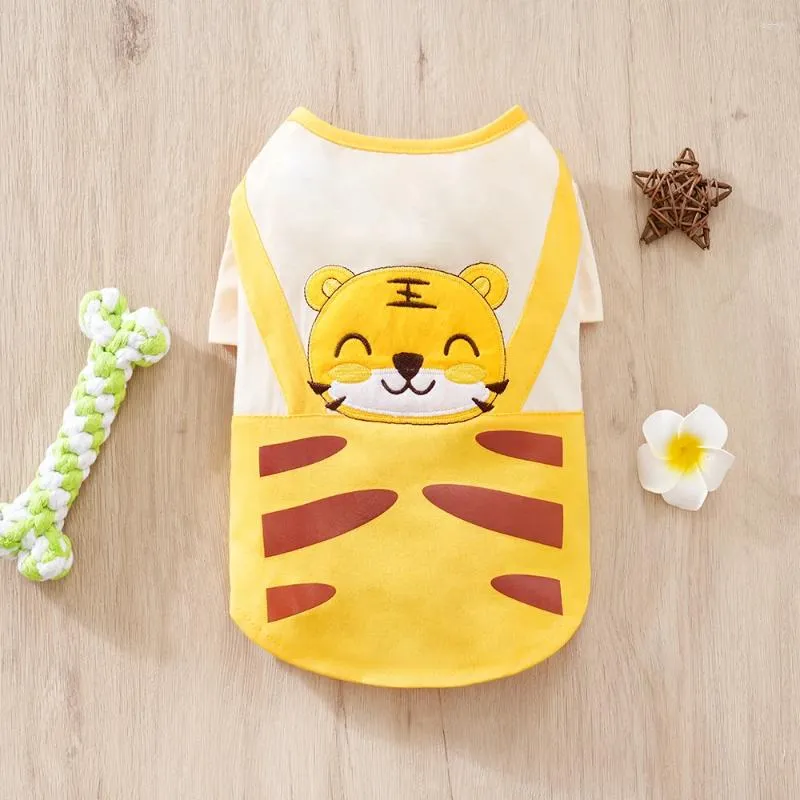 Dog Apparel Autumn Pet Clothes Cartoon Embroidered Kitten Winter Warm Cute Chihuahua Costumes Puppy Outfit Coat Novelty Pajamas