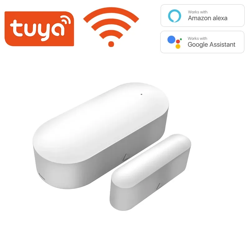 Intercom Tuya Smart WiFi / Zigbee Door Sensor Door Open / gesloten detectoren Wifi Home Alarm compatibel met Alexa Google Home Smart Life App