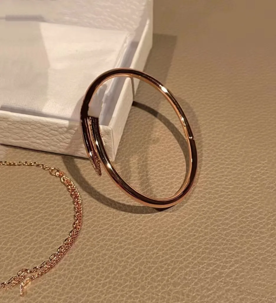 Титановые стальные браслеты для ногтей дизайнер ювелирные ювелирные украшения женщины мужчина винтовой браслет 18K золотые браслет дизайнер для женщин для женщин
