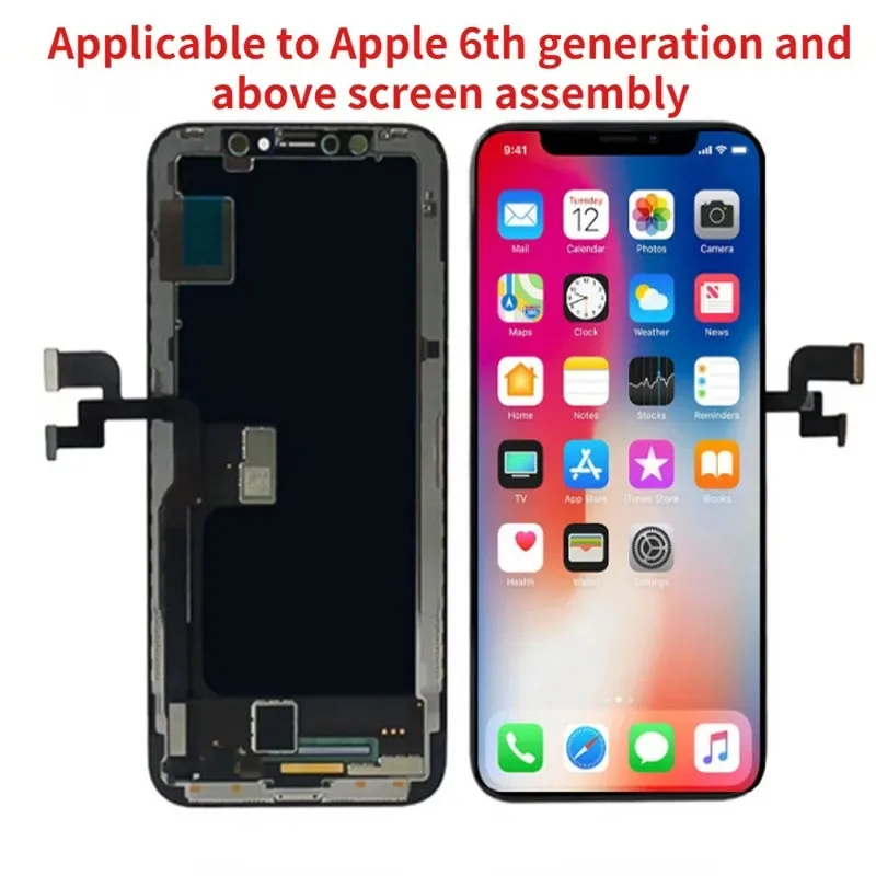 Nuova schermata del display LCD iPhone X 6s 7 8 5 5S più OLED Pantalla iPhone XR XS Max 3D Touch Aaaa Digitazer Assembly