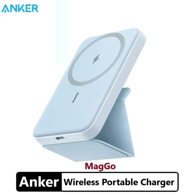 Управляйте Anker 622 Магнитная батарея (MAGGO) 5000MAH складное магнитное беспроводное портативное зарядное устройство и USBC для iPhone 13/12 серии