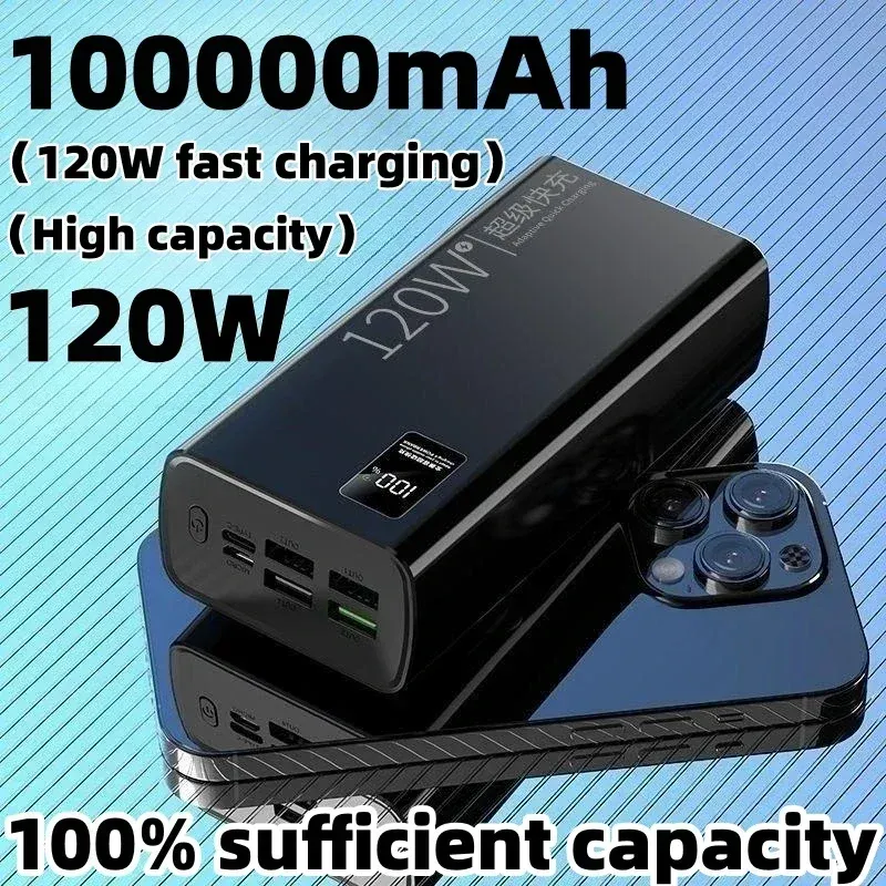 120 -W -Super -Fast -Lade -100000 -mAh -Power Bank mit 100% ausreichender Kapazität für mobiles Stromversorgung für verschiedene Mobiltelefone