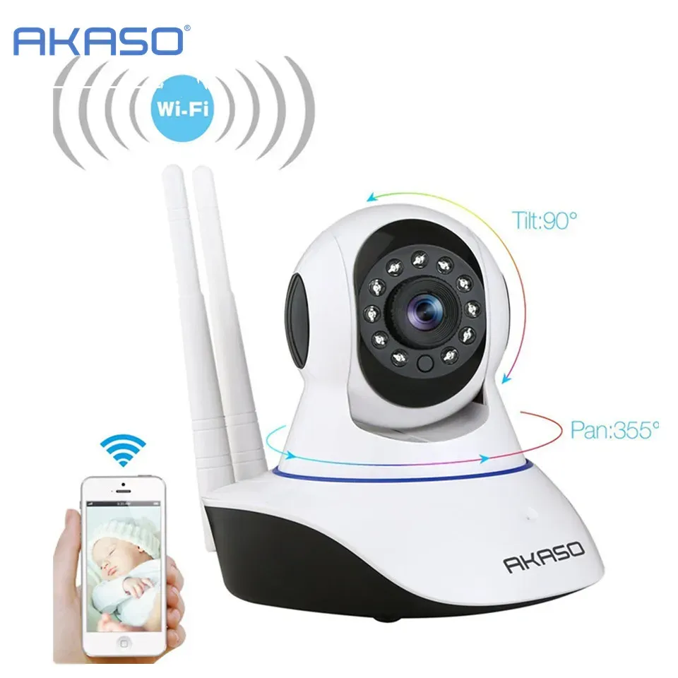 Monitors Akaso Wireless HD IP Camera 720p WiFi CCTV Home Security Camera Video Surveillance WiFi Baby Monitor Two Way Audio