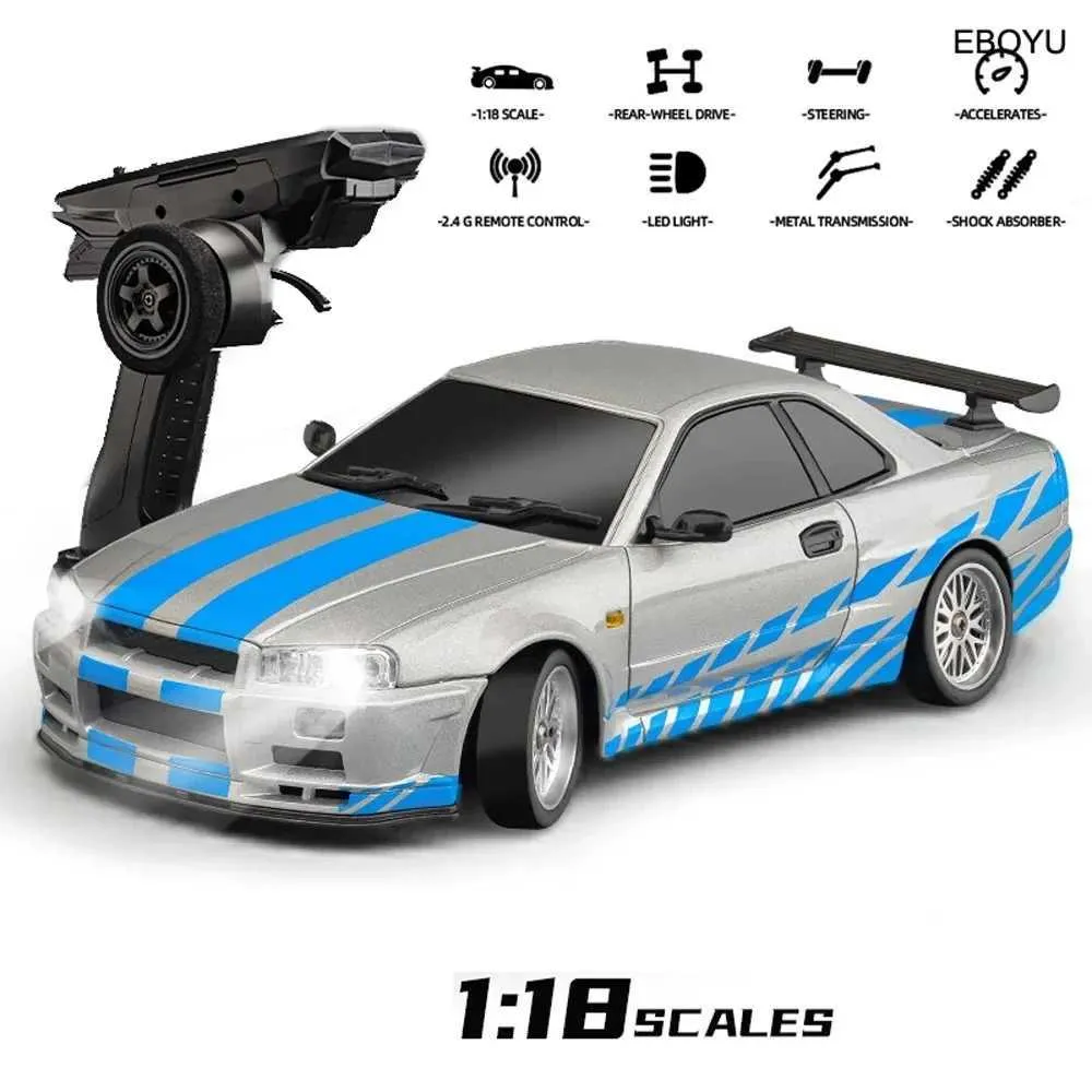 2.4GHz RWD RC Drift Car - High Speed Remote Control Muscle Car With LED Lights & 360° Drift