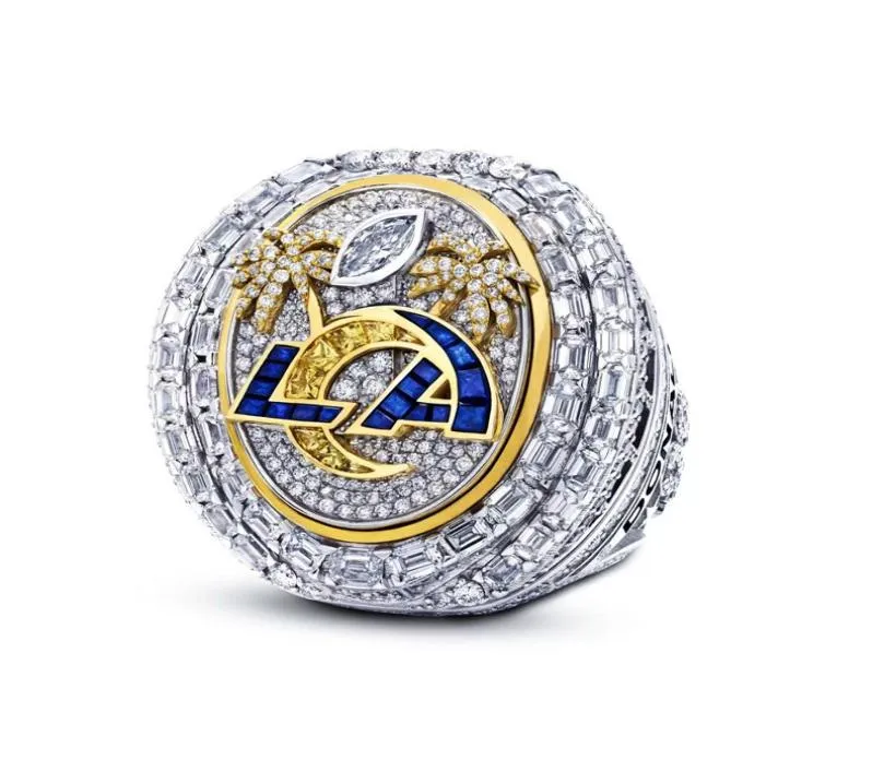 Hoge kwaliteit 9 spelers naam ring Stafford Kupp Donald 2021 2022 World Series National Football Rams M Ship Ring met houten display box souvenir fan cadeau4076016