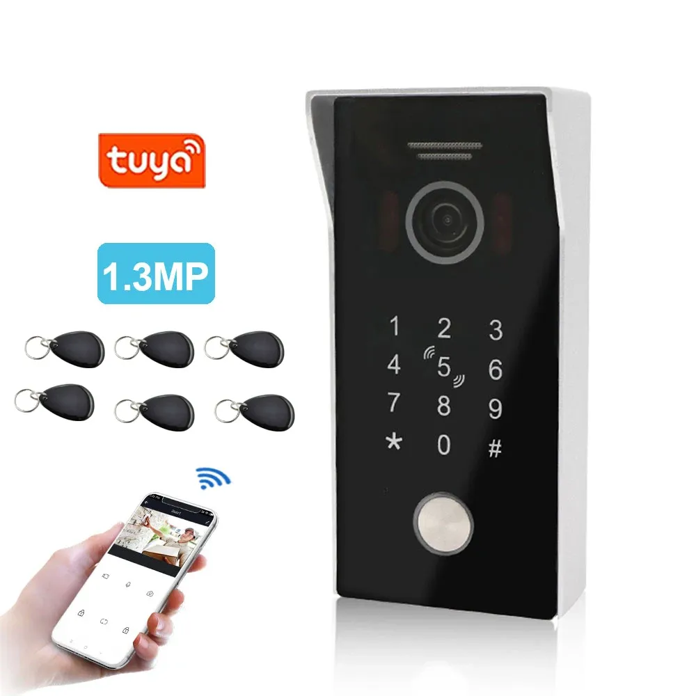 Intercom Tuya Smart App Remote ontgrendel wifi poe ip videodeur telefoon video intercom systeem motion detection code toetsenblok rfid camera