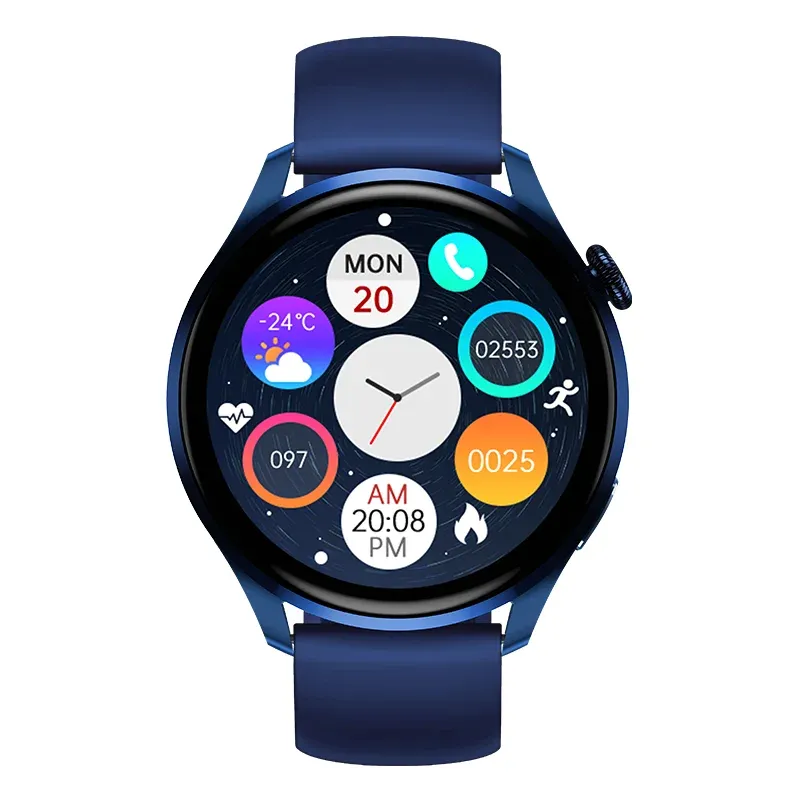 Watches Smart Watch HW66 MANA AMOLED HD Blodtryck Hjärtfrekvens Testskärm Bluetooth Call for Android Apple