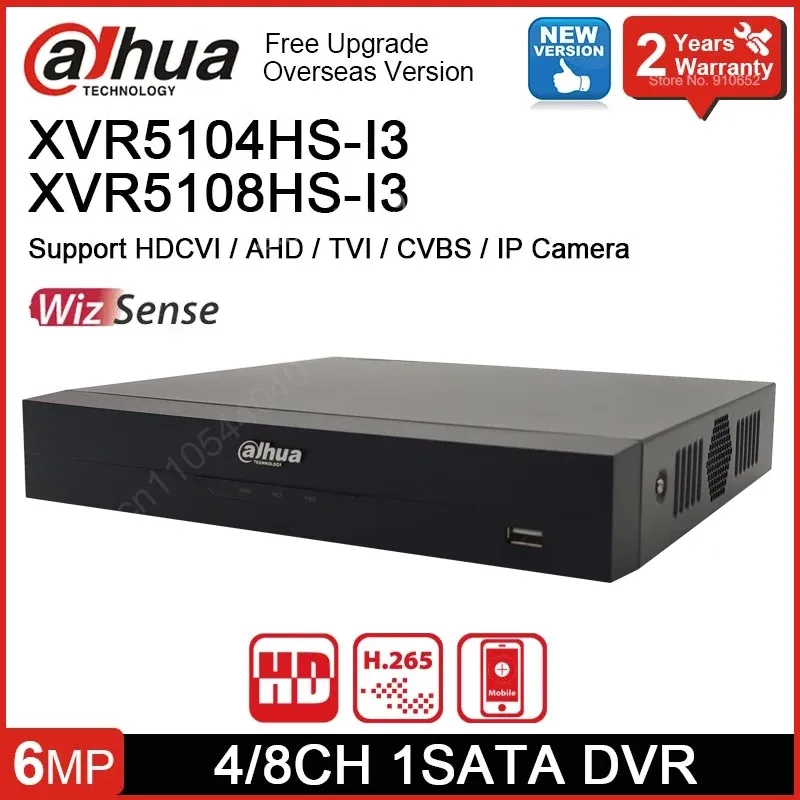 Kaydedici Dahua XVR5104HSI3 XVR5108HSI3 4CH 8CH DVR 5MN/1080P Wizsense HDCVI AHD TVI CVBS KAMERA IP CYFROWY Rejestrator Wideo Wideo