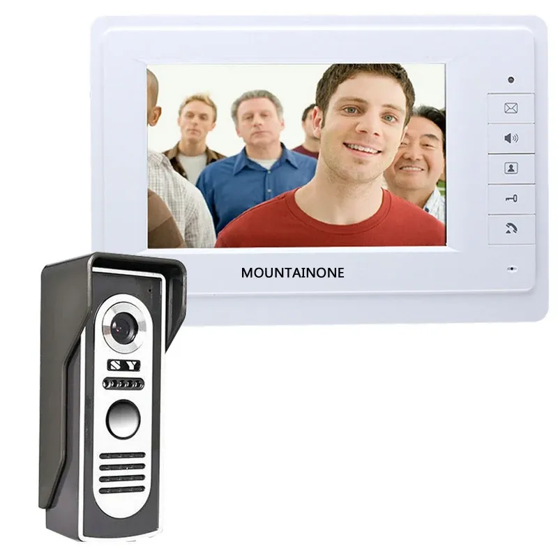 Campainha de video de porta de vídeo Sistema de intercomunicação de porta de entrada de campainha conectada 700tvl 7 '' suporte de suporte Talking Talking for Home Office Segurança à prova de chuva